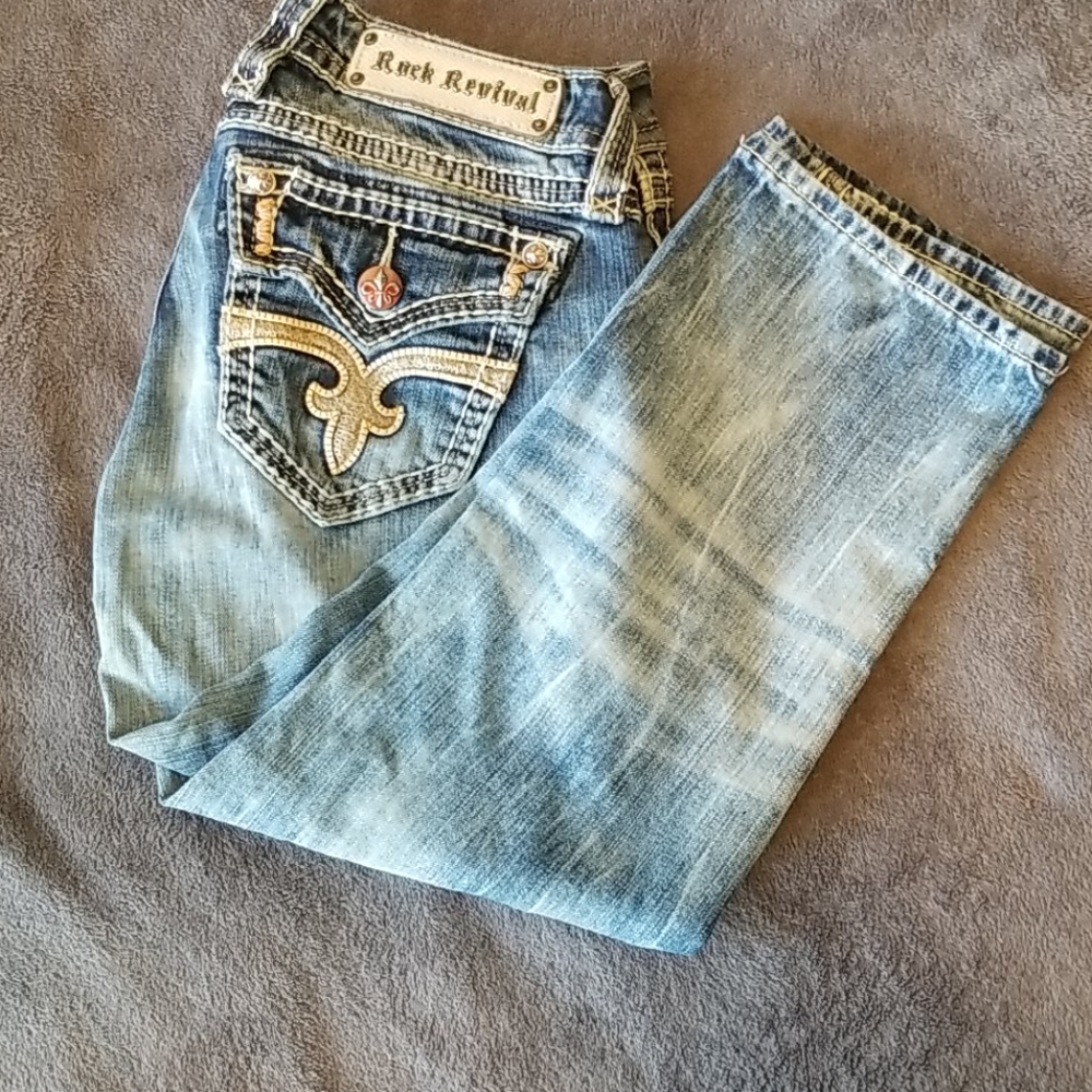 ROCK REVIVAL ANGIE CAPRI JEANS (28)